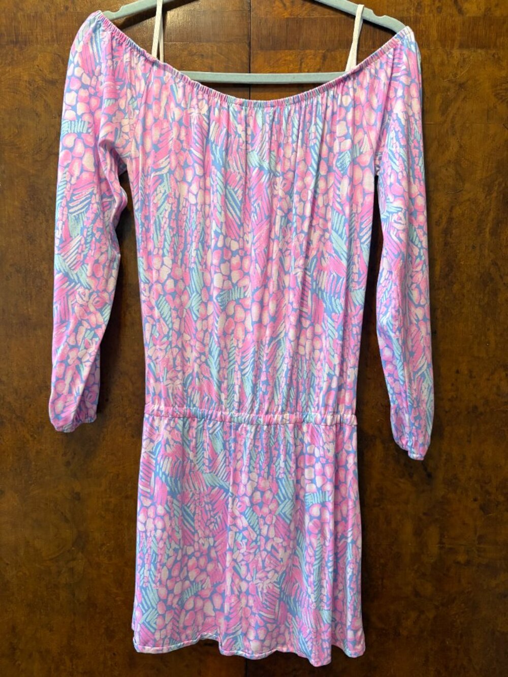 Lilly Putitzer Lana Off -The-Shoulder Skort Romper Pink Sorbet High Altitude - Picture 2 of 4